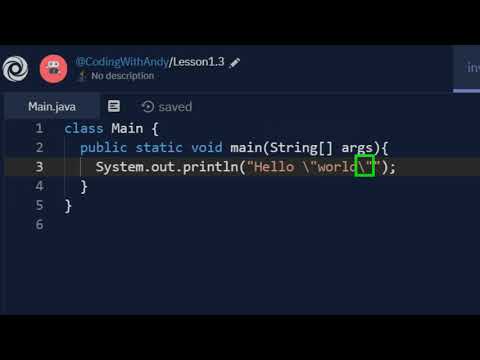 Lesson 1-3: Escape Sequences (Introductory Java Programming for AP Computer Science A)