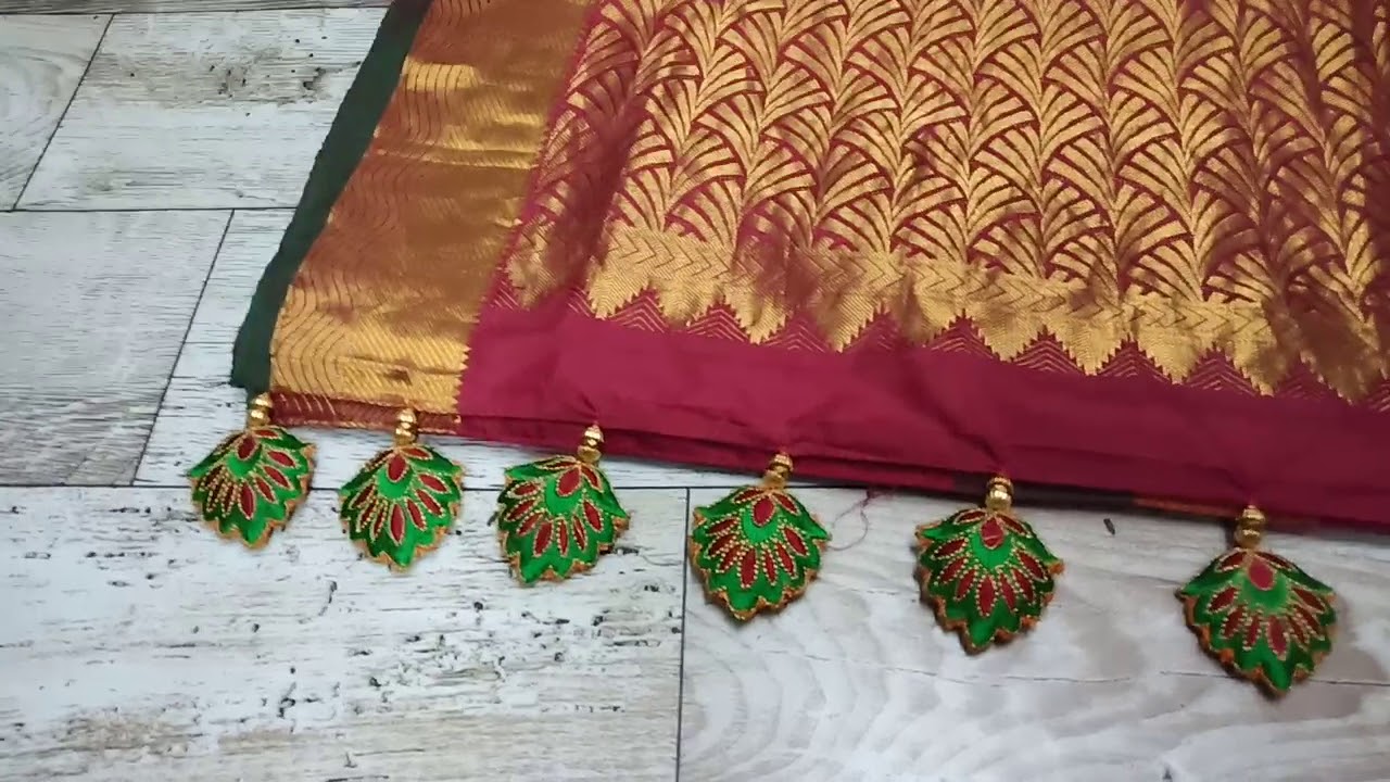 New Krosha Saree Kuchu Design Using Golden Beads | How to make Rings Using  Round Beads-KnottyThreadz - YouTube