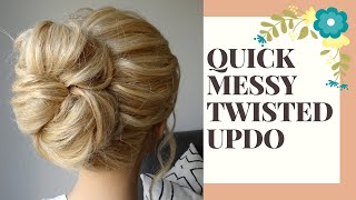 quick messy twisted up hair tutorial