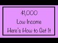 $1,000 for the Low Income!