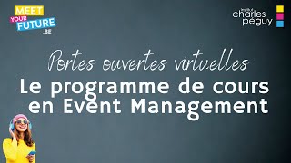 Programme de cours en Event Management - Contenu et explications