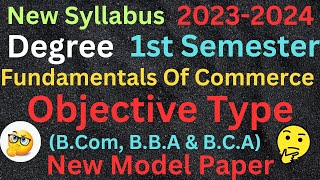 degree 1st semester*fundamentals of commerce* objective type new modelpaper For All AP Universities