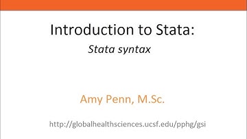 Introduction to Stata - Syntax