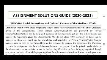 BHIC 104 Ignou Solved Assignment 2020-21