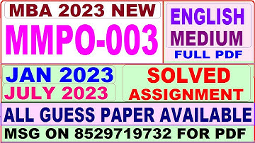 mmpo 003 solved assignment 2023 in english / mmpo 3 solved assignment 2022-23 in english