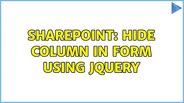 Sharepoint: Hide column in Form using jQuery