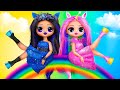 Dark Unicorn vs Rainbow Unicorn / 10 LOL OMG DIYs