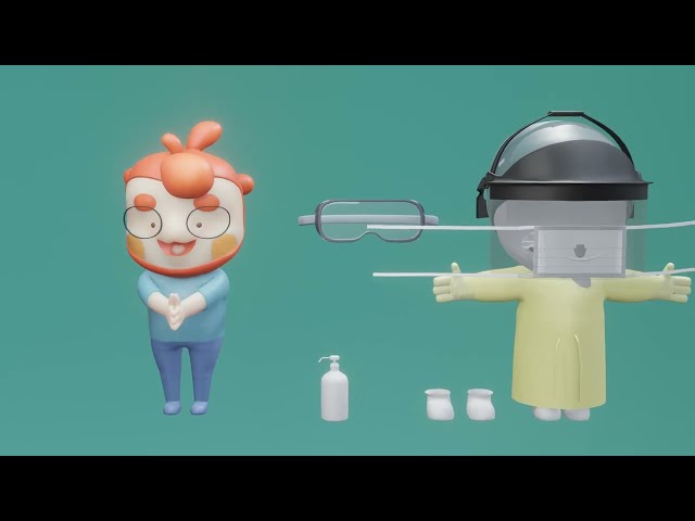 海獸藝術創作工作室 - 榮總復健科APP，教學穿脫防護衣步驟，詳情請洽榮總復健科