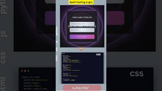 Spell Casting Login UI 🔮 MAGIC Web Animation | #HTML #CSS #JavaScript #WebDev #CodingShorts