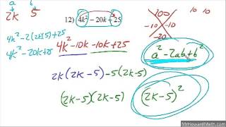 Factoring Quadratics Using the Perfect Square Pattern