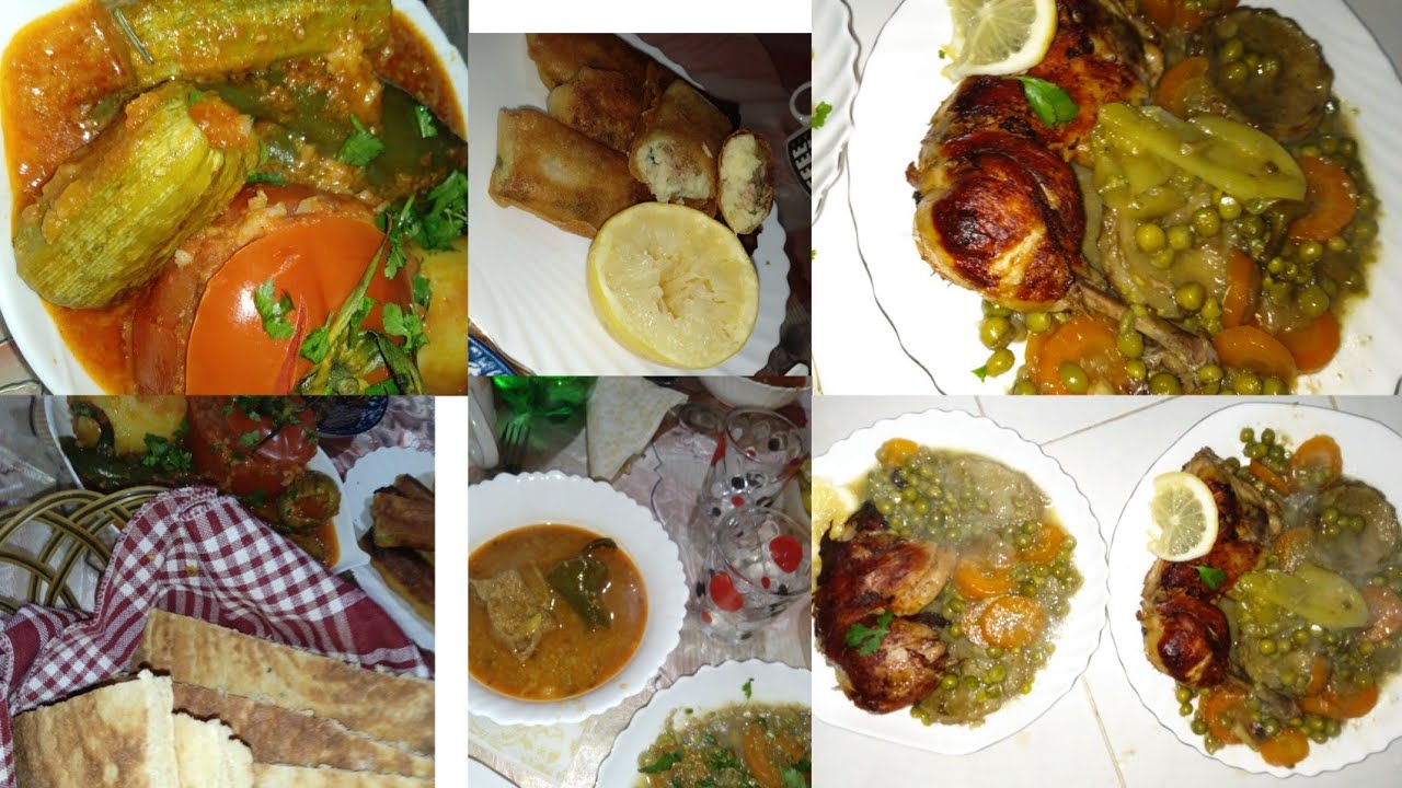 رابع يوم من رمضان 🌙📿محشي فلفل وبطاطا و طماطم مع جلبانة معسلة بالقرنون  وبوراك تونة وكسرة خميرة 🤤🤤