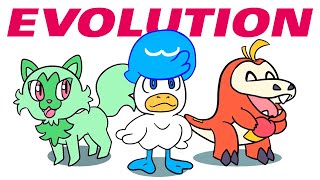 PALDEAN STARTERS EVOLVE! - Sprigatito, Fuecoco, Quaxly - Pokemon Scarlet and Violet Animation