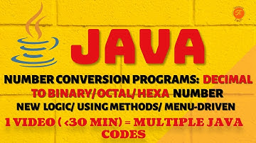 Java program for decimal to binary | Decimal to Binary , Octal, Hexadecimal conversion | Menu Driven