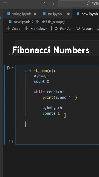 Python : Fibonacci Numbers program - YouTube image.