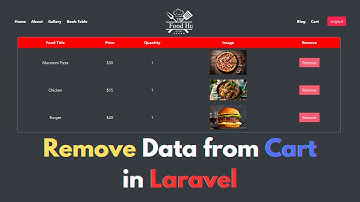 How to Remove Data from Cart Laravel | Laravel Restaurant Project Tutorial