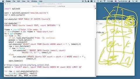 Worked Example Counting Email in a Database