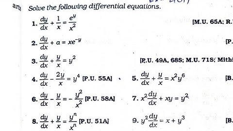 Example 4C / Q.No.1to8 / Differential Equations Bernoullis Equations Exercise 2G  Lalji Prasad