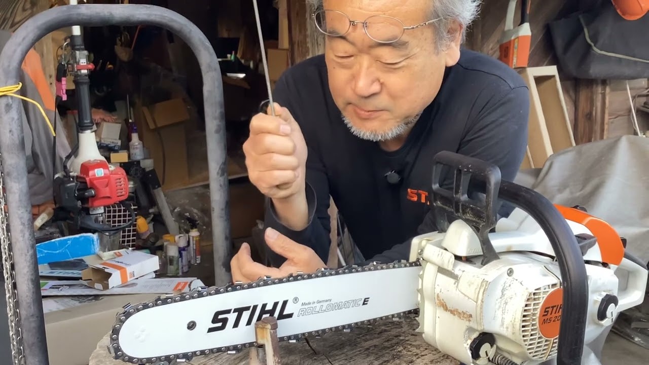 チェンソーの目立てが格段に上手になる方法を伝授　チェンソー歴５０年の練習方法