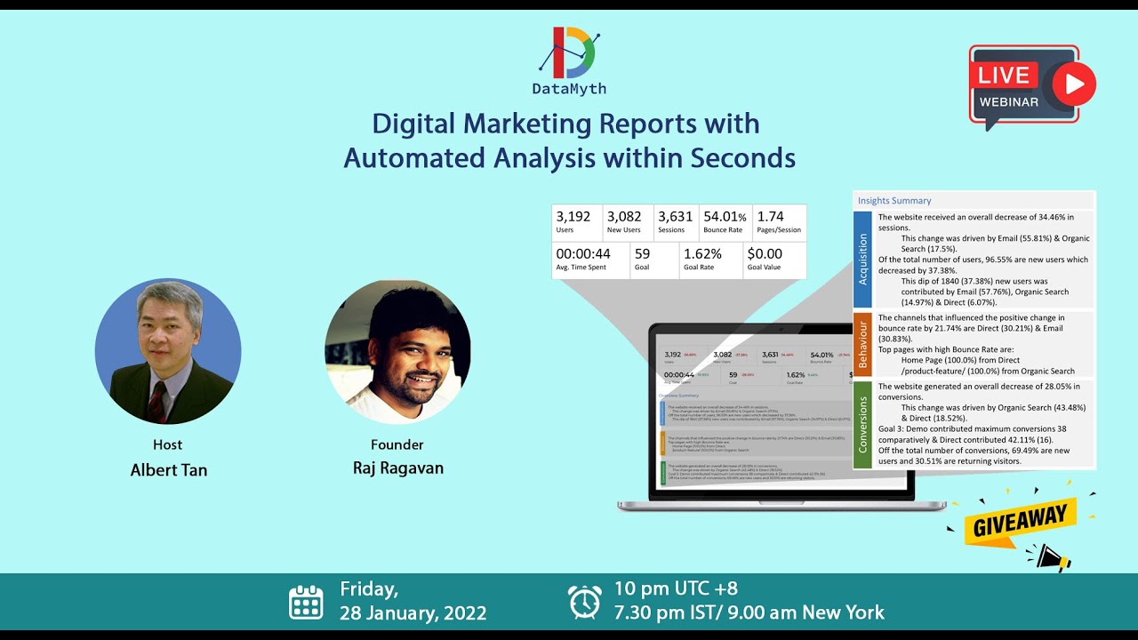 Datamyth (Lifetime Deal) Review, Demo & Tutorial - Digital Marketing Reports With Automated Analysis
