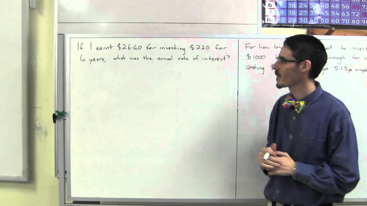 Simple Interest Working Backwards YouTube