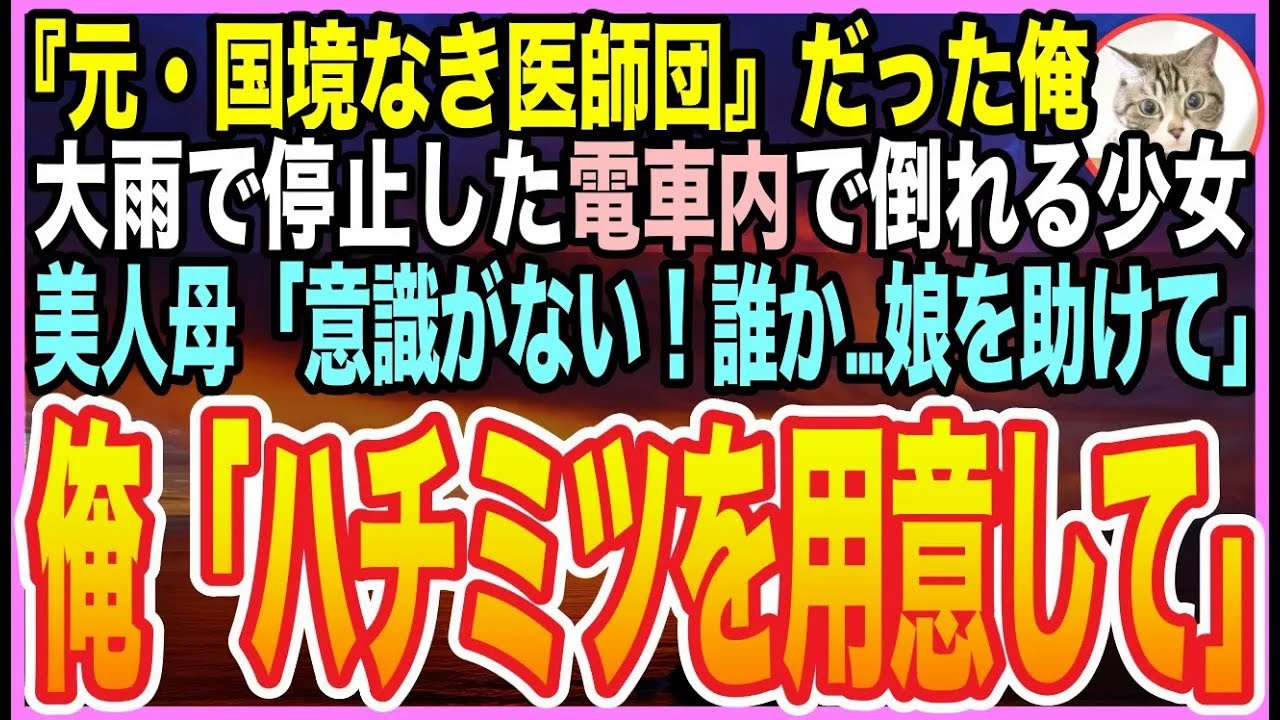 【感動する話】天才医師だった過去を隠し帰郷中の俺。大雨で止まった電車内で女子高生が倒れ…美人母「助けてください！」➡︎俺「ハチミツを持ってきて」と告げた瞬間、奇跡が起きた【いい話】【朗読】