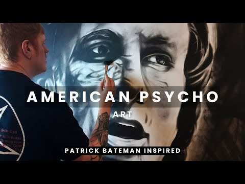 Charcoal Art Study | American Psycho Expressive Portrait #CharcoalArt #AmericanPsychoArt