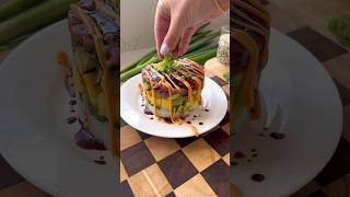 FRESH TUNA SUSHI STACK ? food recipe cooking healthy