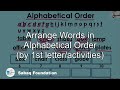 Arrange Words in Alphabetical Order (by 1st letter/activities), English Lecture | Sabaq.pk |