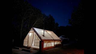 A Quiet Night Of Cdaning In Cali  Inflatable Hot Tent U0026 Wood Fire Grilled Chicken  Relaxing Asmr