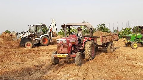 New Backhoe Loader Machine Loading Soil On Mahindra And Johndeere Tractor|All about Tractors and Jcb