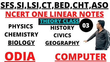 NCERT ONE LINEAR NOTES I THEORY CLASS I FOR CT BED CHT SFS LSI  ASO I THEORY CLASS THROUGH NCERT 01