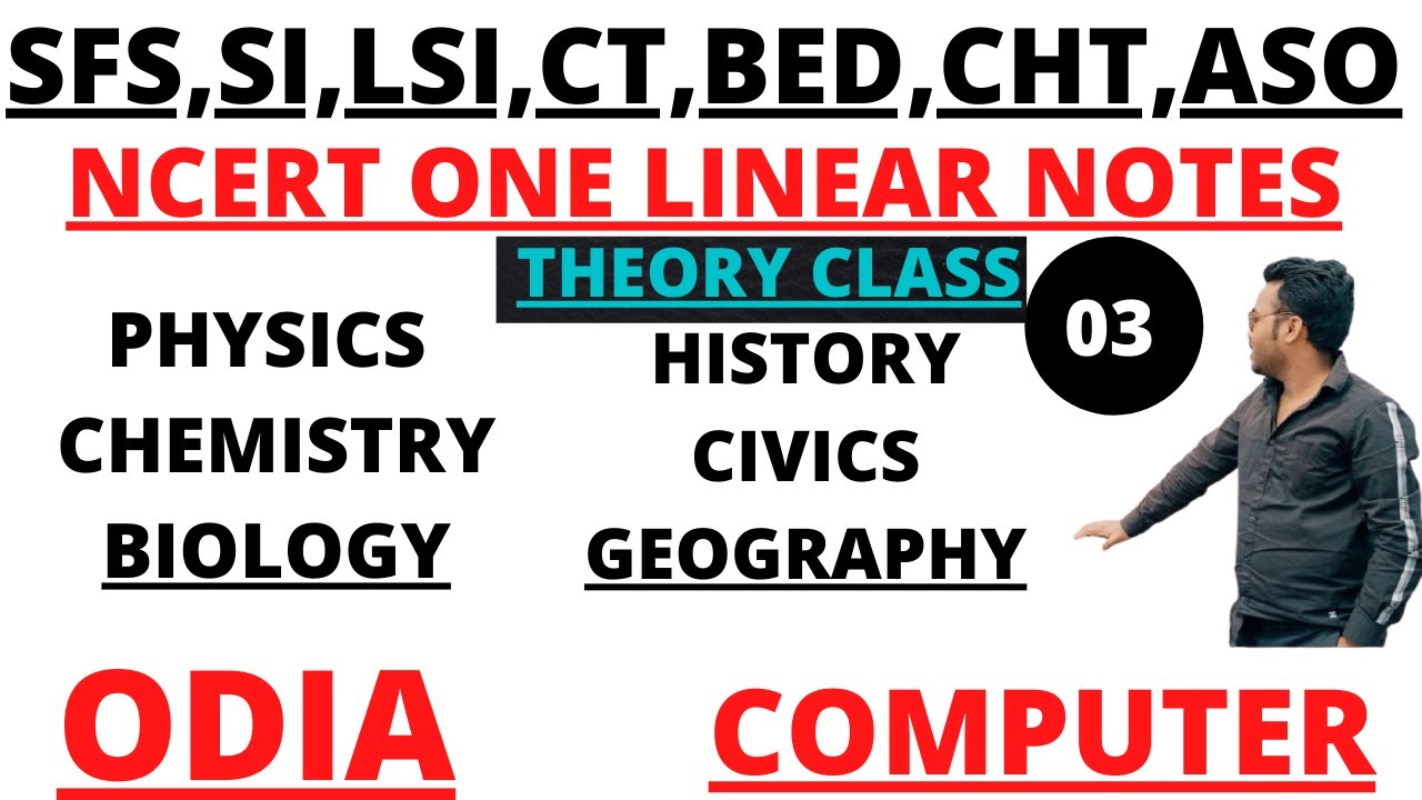 NCERT ONE LINEAR NOTES I THEORY CLASS I FOR CT BED CHT SFS LSI  ASO I THEORY CLASS THROUGH NCERT 01