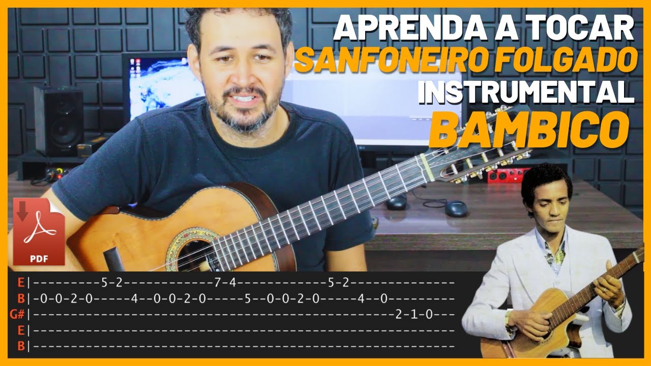 SANFONEIRO FOLGADO - Bambico | Instrumental | Viola Caipira  | Aula Completa | Como Tocar  PDF