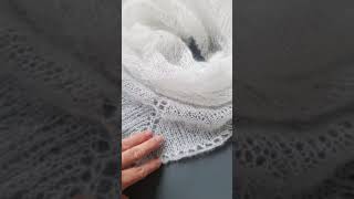 Mohair triangle shawl. Knitted shawl white