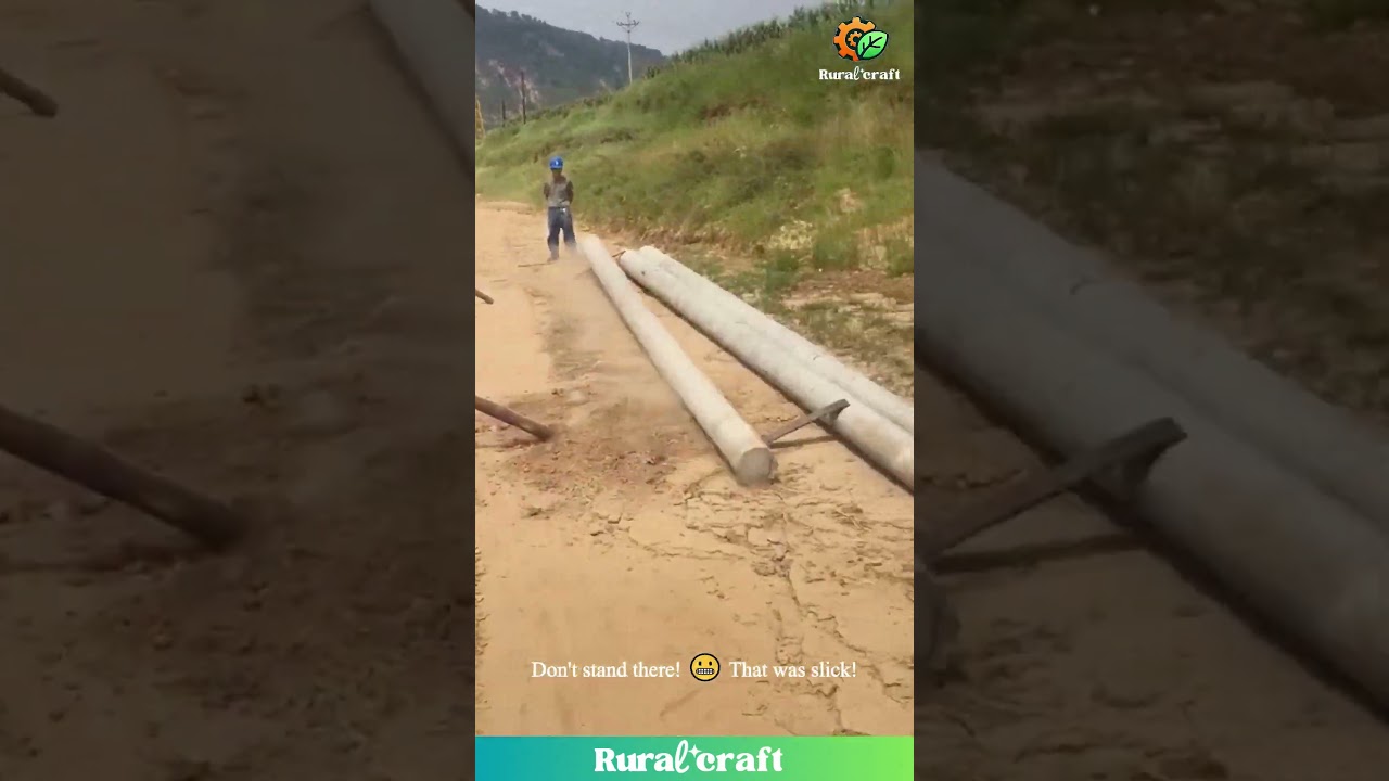 Concrete Pole Dominoes! 🤯 And a Tractor Plays Tug-of-War! 