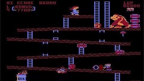 Donkey Kong Atari 8-Bit (Hack) Emulated Gameplay #2 The Improved Beta Graphics of the RMT Hack