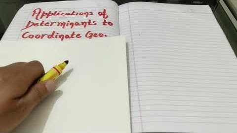 Applications of determinants to coordinate geometry