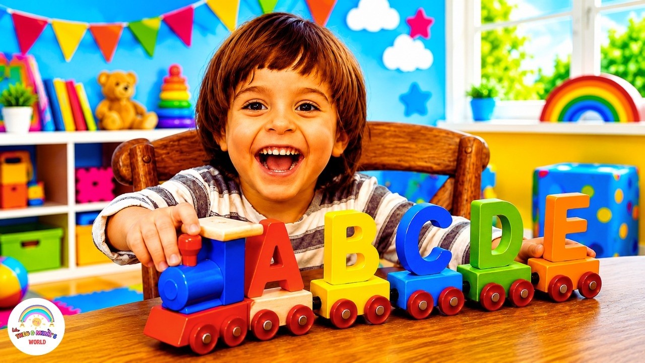 Build an Alphabets Train with Theo and Dad | Preschool ABC train activity