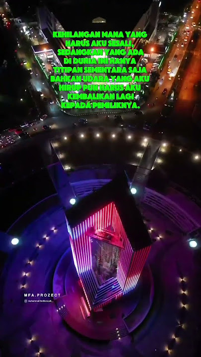 Drone view : kota Palangka Raya ketika di malam hari.