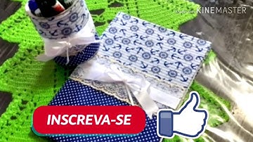Caderno decorado - personalizado - forrado com tecido (passo a passo)