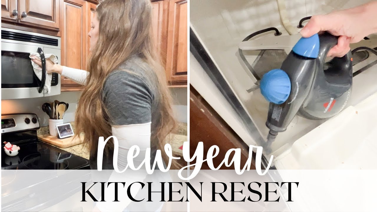 Kitchen Reset 2023 - Deep Cleaning - Bissell SteamShot - YouTube