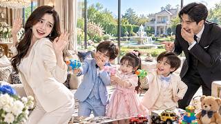 Her Adorable Triplets Aim Toy Guns at Their CEO Mom: “Mommy, You Can’t Leave!”#drama#ceo