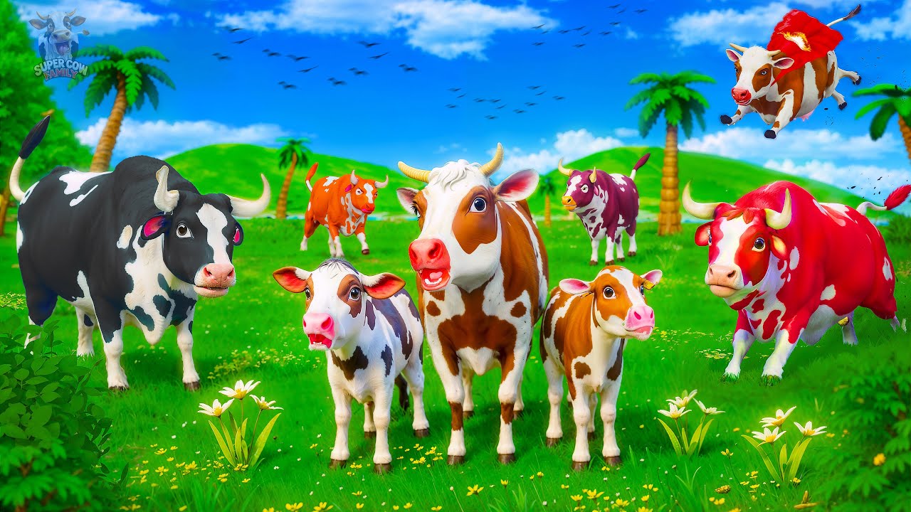 Super Cow vs Evil Bulls Showdown! | Cow Family Rescue | Hero Cow Episode