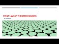 Lecture 12 first law of thermodynamics