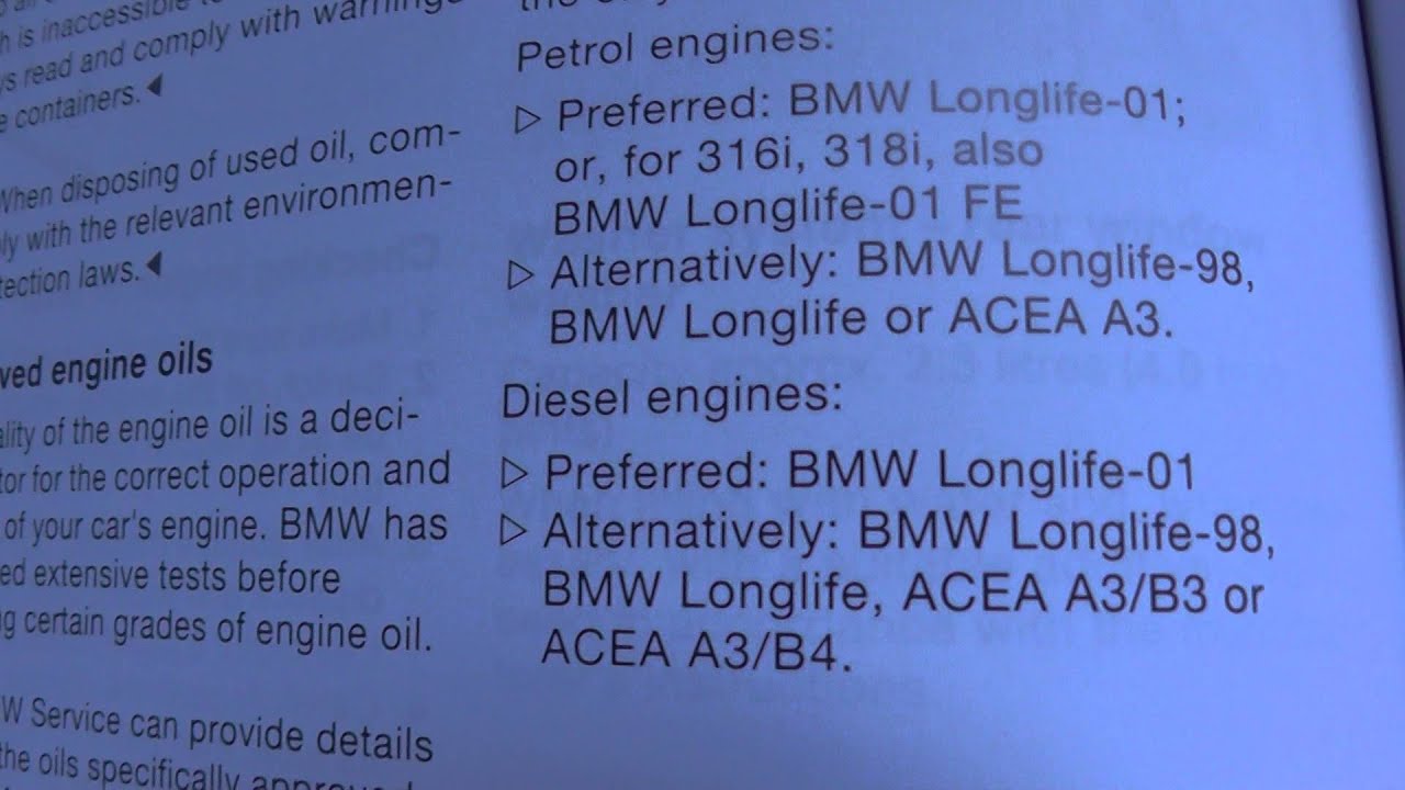 bmw 318i 2000 oil type