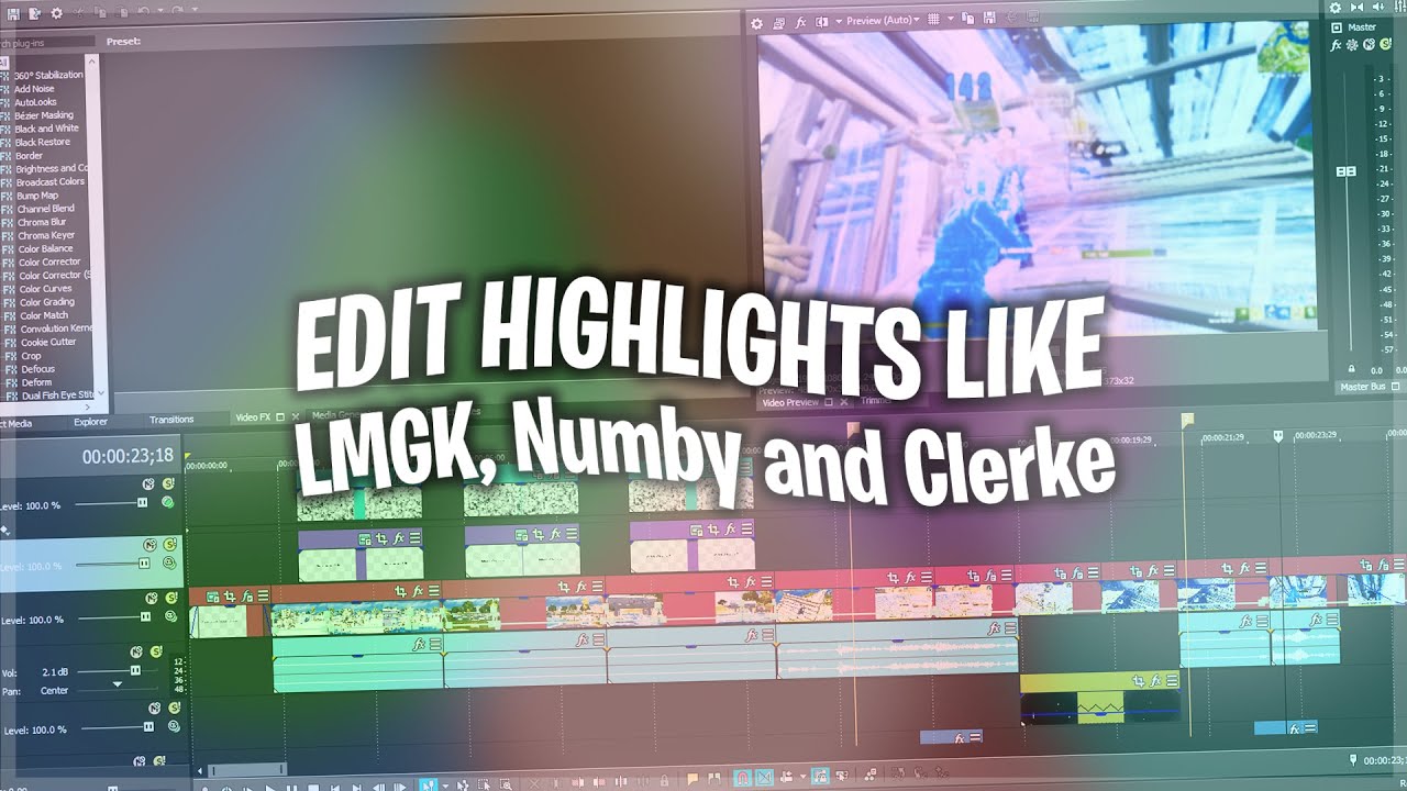 How to edit Highlights like LMGK, Numby and Clerke! Mask transtion + Underwater effect (Sony Vegas)