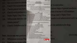 Pharmacology exam paper 🗞️ 2026#short #shorts#viral#youtubeshorts