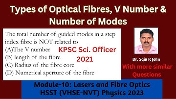 Types of Optical Fibres, V-Number and Number of Modes