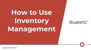 Quantic POS - How to use Inventory Management