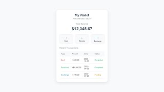 UI Wallet Design Create Using HTML, CSS | @TrinCodes #coding #learning